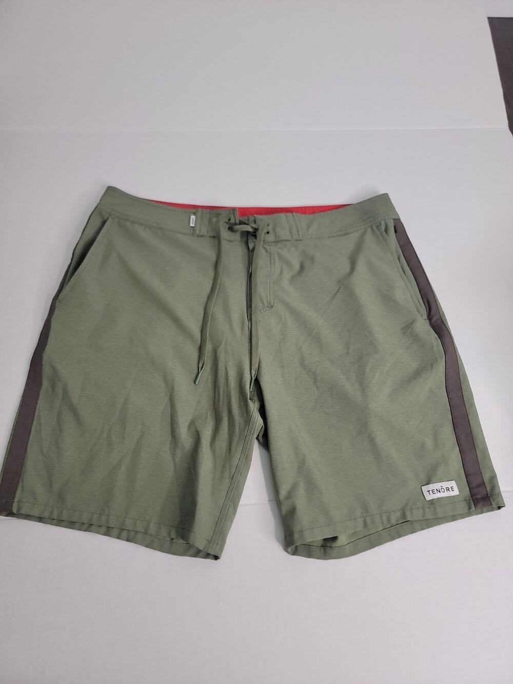 Tenore Men’s Drawstring Board Shorts Sz 34 / 8.5” Inseam Green
